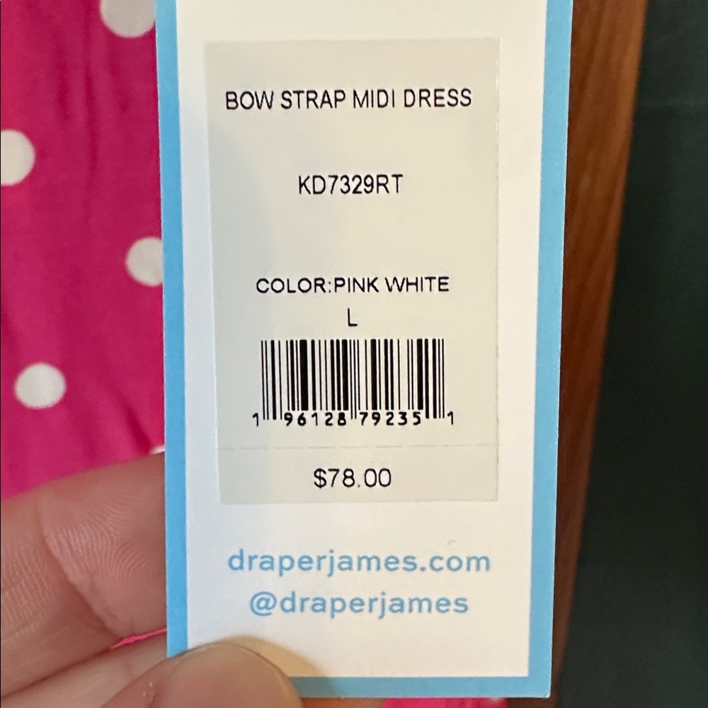 Draper James Pink and White Bow Strap Dress - Picture 7 of 7